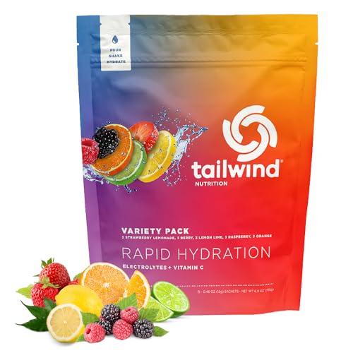 Tailwind Nutrition Rapid Hydration, Electrolyte & Hydration Powder, Vitamin C & Sea Salt Exercise Workout Mix, 5 Flavor Va...