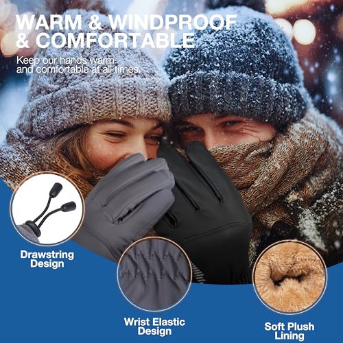 SIMARI Winter Waterproof Warm Gloves Women Men with Touchscreen Fingers, Ski Snow Windproof for Cold Weather Thermal, for ...