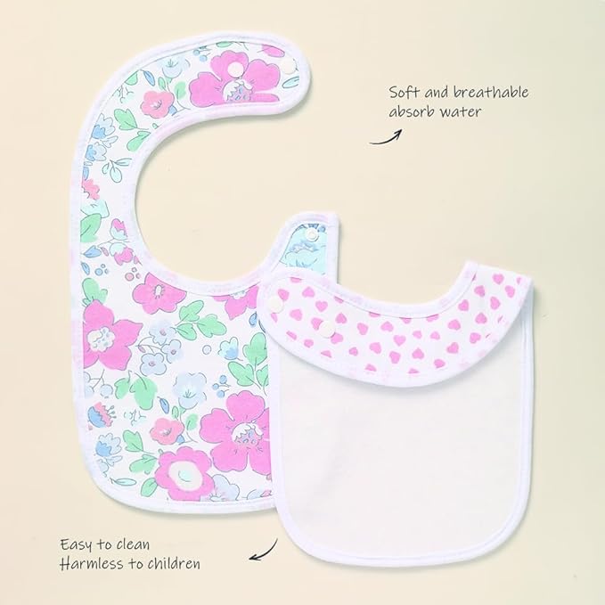Pack of 6,Baby Bibs,Unisex,Soft and Absorbent,Adjustable,Easy to Use