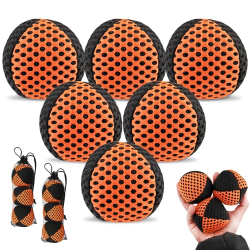 Hokoad 6 Packs Juggling Balls for Beginners and Professional, Weighted Juggle Balls with 2 Storage Bags, Juggling Bean Bag...