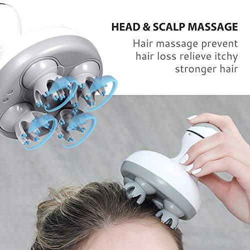 COMFIER Electric Cordless Hair Scalp Massager with Kneading 84 Massage Nodes, Handheld Portable Head Scratcher Massager fo...