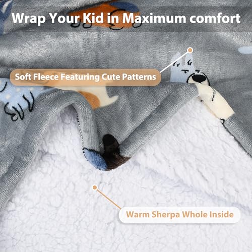 Catalonia Blanket Hoodie for Kids, Oversized Wearable Sherpa Sweatshirt Pullover for Teens Youth, Gift Idea