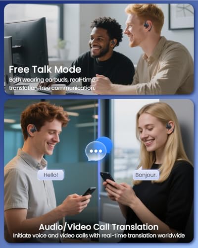 AI Translation Earbuds Real Time 164 Languages 80H Playtime Translator Ear Buds Audifonos Traductores Inglés Español Wirel...