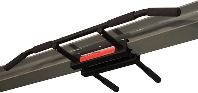 Firstlaw Fitness - 600 LBS Weight Limit - I-Beam Pull Up Bar - Long Bar with Bent Ends - Durable Rubber Grips - RED Label...