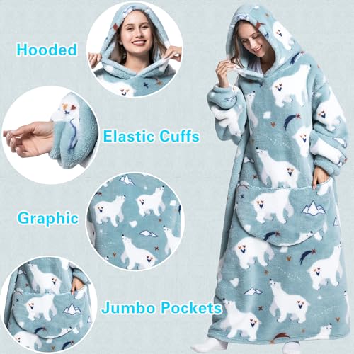 HZAAM Wearable Blankets for Women, Adult Wearable Blanket Men, Blanket Hoodie