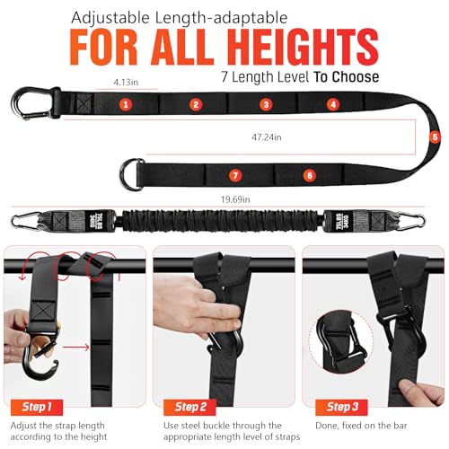 Pull Up Assistance Bands 300 lbs – Heavy Duty Adjustable Pull Up Bar Resistance Bands Set with 4 Assistance Bands, Dual Fo...