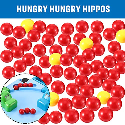 Gejoy 63 Pieces Game Replacement Marbles 3 Set Game Replacement Balls Compatible with Hungry Hippos, 57 Red and 6 Yellow B...
