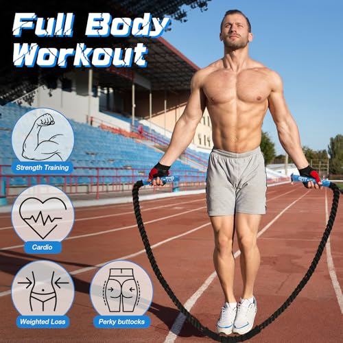 ZEFEI-TOP Jump Rope, 3.75 LB/2.65 LB Weighted Jump Rope for Fitness, Heavy Skipping Rope for Home Gym Workout, Weight Los...