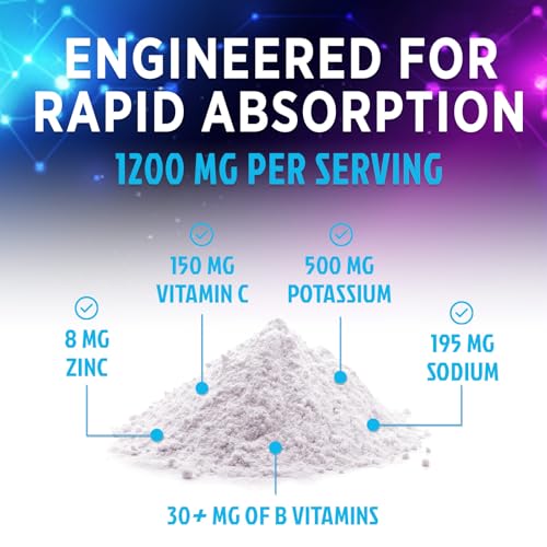 Hydration Electrolyte Powder 1200mg - Advanced Hydration Formula Daily Liquid Replenisher Drink Mix - Electrolytes Multipl...