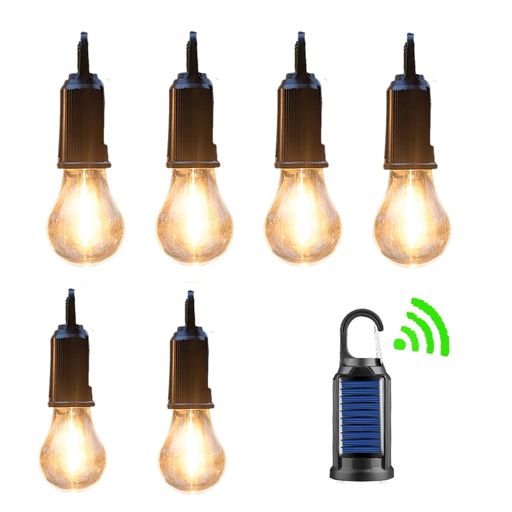 Lamp Sensor Solar Camping Lights Hanging Hooked Tent Lantern Outdoor USB Rechargeable Bulb with Clip Hook Keychain 4 Lighting Mo
