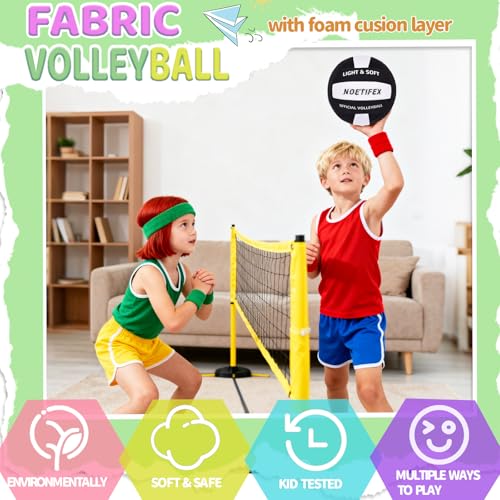 Noetifex Soft Volleyball-Super Soft Fabric Light Volleyball for Indoor Practice Safe and Quiet Kids Youth Beginners House ...