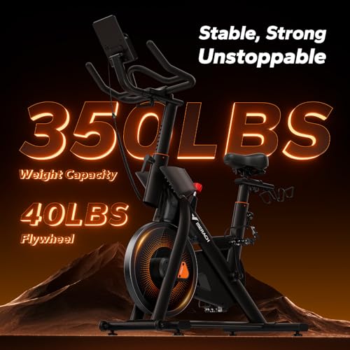 Merach Exercise Bike for Home Gym, Low Noise Stationary Bike with Automated Manual Magnetic Resistance, Indoor Workout Bik...