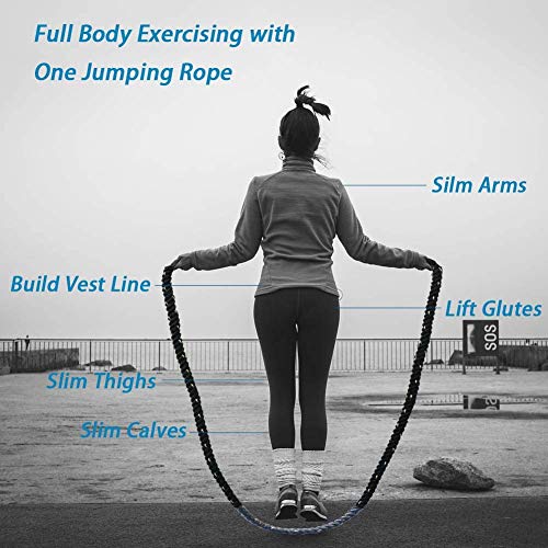TONYKO Heavy Jump Rope Weighted Jump Rope for Men Women Total Body Workouts Power Training Improve Strength Building Muscle