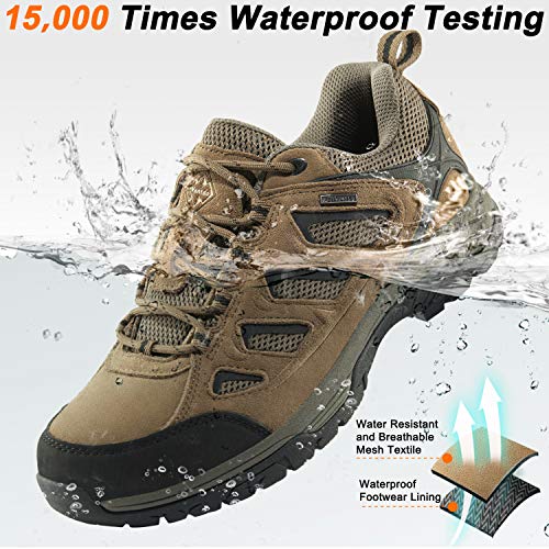 wantdo Men's Waterproof Low Cut Hiking Shoes Wide Breathable Slip Resistant Trial Hiking Shoes Mountain Biking Outdoor Wor...