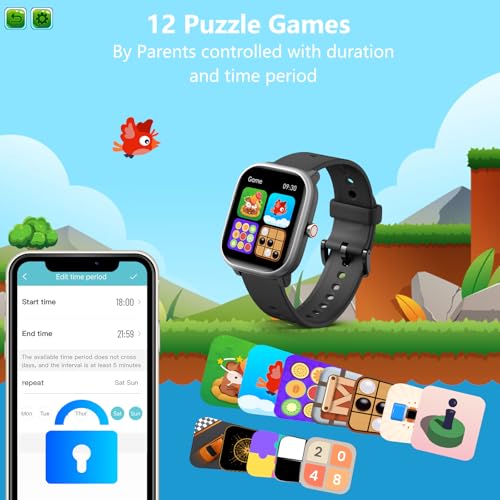 Kids Wach for Girls Boys 6-15 Year Old - Smart Watch for Kids 1.8" Fitness Tracker ,No Phone needed,Pedometer Sleep Monito...
