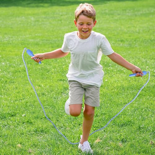 ZATAYE Kids Jump Rope, Colorful Nylon Skipping Ropes for Children, 7.78FT Adjustable Length, 5.51IN Handles, Lightweight S...