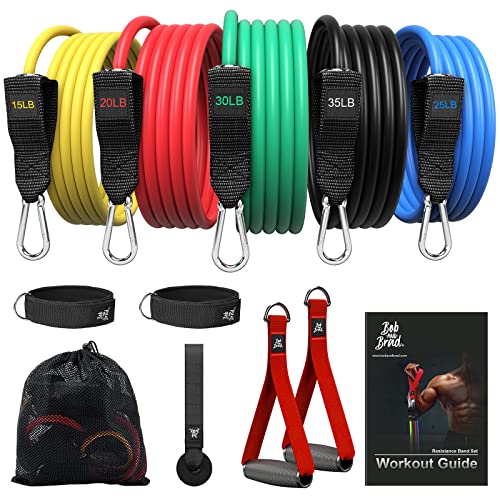 BOB AND BRAD Resistance Bands Set, Stackable Up to 125-150 lbs Workout Bands with Handles, Door Anchor & Ankle Straps - He...