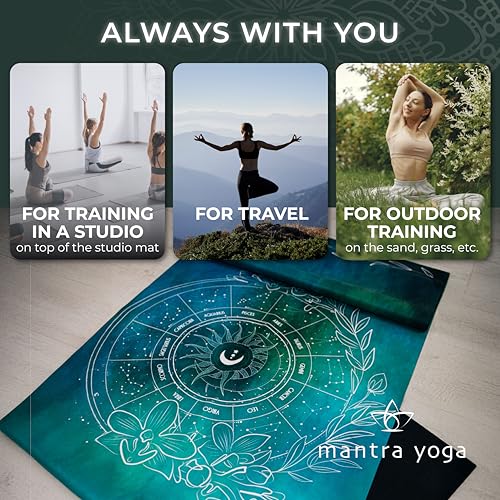 Mantra Yoga Travel PRO 1.5mm with Knee Pad - Foldable Fitness & Exercise Mat with Bag | Lightweight, Compact & Eco-Friendl...
