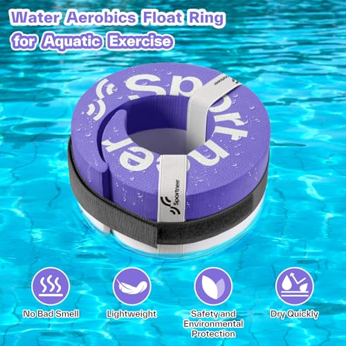 Foam Aquatic Cuffs Exercise Equipment: Sportneer Water Aerobics Float Ring with Adjustable Webbing Pool Exercise Workout S...