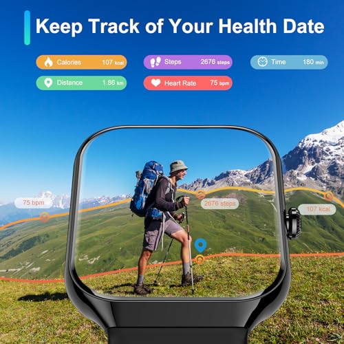 Smart Watch for Men Women Answer/Make Calls, 1.96" HD Fitness Watch with Heart Rate Monitor Sleep Monitor, 113+ Sports Act...