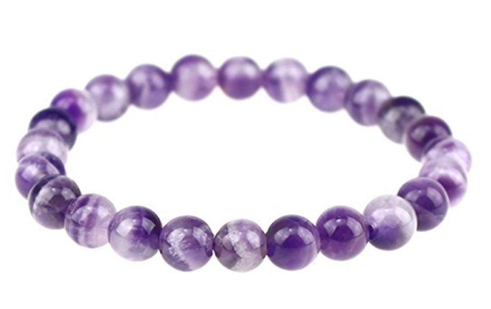 Adabele Real Natural Purple Amethyst Bracelet 8 inch Stretch Gemstone Beaded Bracelet Chakra Healing Crystal Stone Jewelry Women