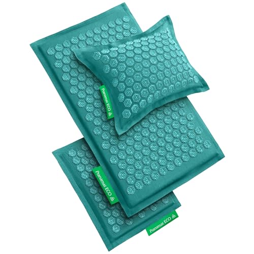 Pranamat Acupressure Large & Small Mat with Pillow Set, Premium Acupressure Therapy for Pain Relief and Relaxation, Handcr...