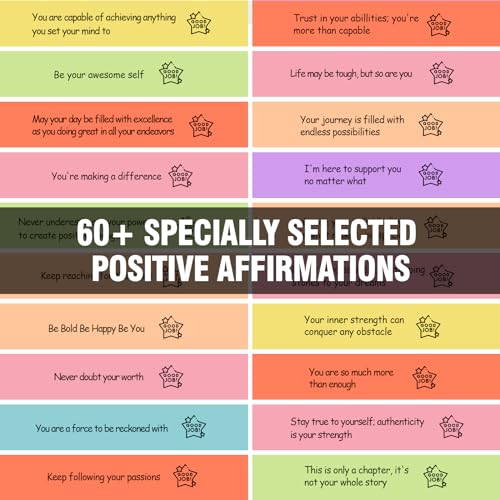 HIONXMGA Positive Messages in a Bottle (60+ Positive Affirmations),Self Care Gifts for Women Men Stress Relief Get Well So...