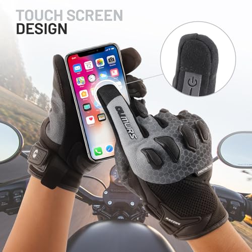 Oumurs Motorcycle Gloves for Men, Touchscreen Cycling Gloves for Outdoor Sports On-Road/Off-Road/Mountain Motorcycle Motor...