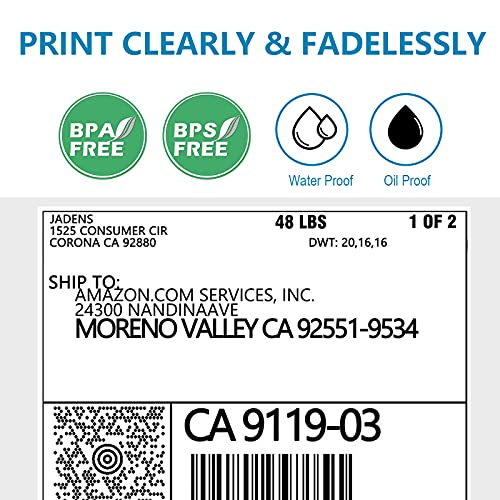 JADENS Thermal Labels, 500pcs 4×6 Shipping Labels
