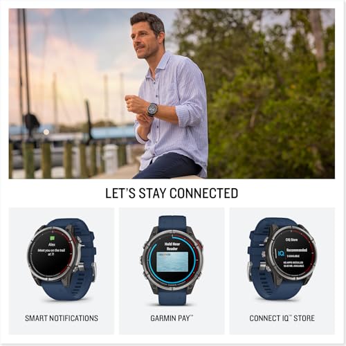 Garmin® quatix® 8, 47 mm, Marine GPS Smartwatch, Bright AMOLED Display, Chartplotter Controls, Built-in Flashlight, 24/7 H...