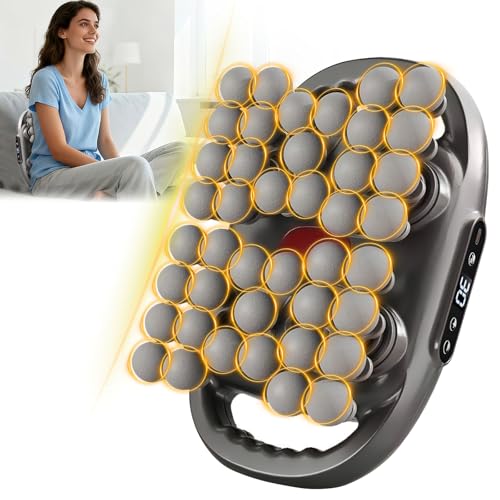 Back Massager with Heat, 42 Heads Hands-Free Electric Back Massager, with 9 Modes & 9 Levels Deep Tissue Massage Gun for P...