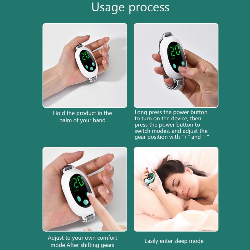Handheld Sleep Aid Device - Microcurrent Relaxation Tool, USB Rechargeable, for Adults & Kids (Green, 1Pcs)
