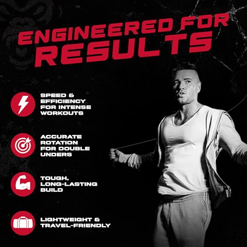 Beast Gear Pro Speed Jump Rope - Professional Fitness Jump Ropes for Women and Men - Skipping Rope for Exercise, Boxing, M...