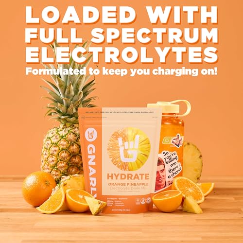 Gnarly Nutrition Hydrate Electrolyte Powder – Orange Pineapple Exercise Hydration Drink Mix – NSF Sport Certified – Electr...