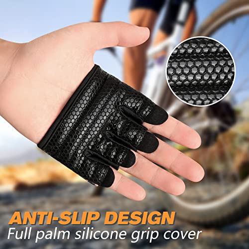 RYMNT Minimal Workout Gloves,Short Micro Weight Lifting Gloves Grip Pads with Full Palm Protection & Extra Grip for Men Wo...