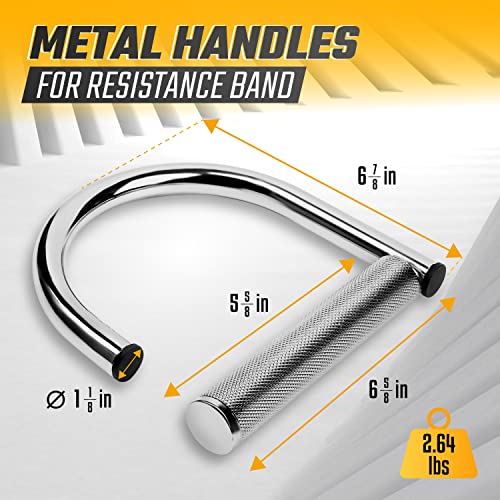 Yes4All 360 Rotation Metal Resistance Bands, Pull Up Handle with Extra-Gripped Knurled Surface, Heavy Duty Industrial Grad...