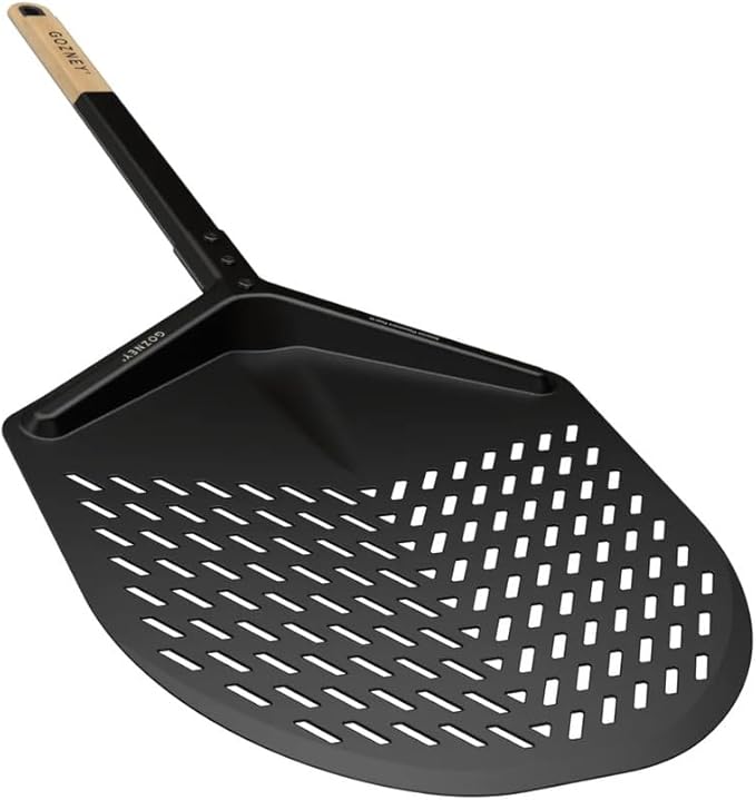 Gozney Balance Placement Peel for 12" Pizzas, Compatible with All Gozney Pizza Ovens, With A Perforated Aluminum Blade & Beech Wood Handle