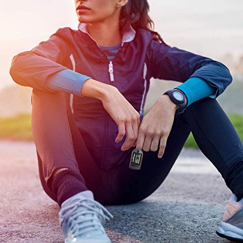 Zacurate 500C Elite Fingertip Pulse Oximeter Blood Oxygen Saturation Monitor with Silicon Cover, Batteries and Lanyard (My...