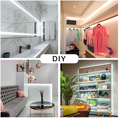 DAYBETTER White LED Strip Light, 20 ft Dimmable Bright Rope Lighting, 6500K 24V Strips, 360 LEDs 2835 Tape Lights for Bedr...