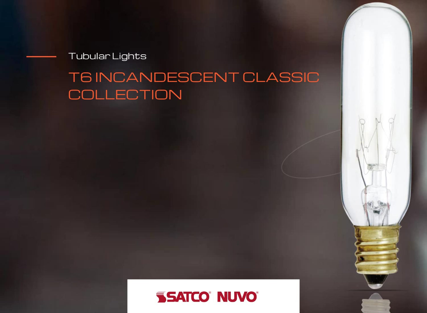 Satco S3912 15W T6 Clear Candelabra Base Bulb - Glass, 145V