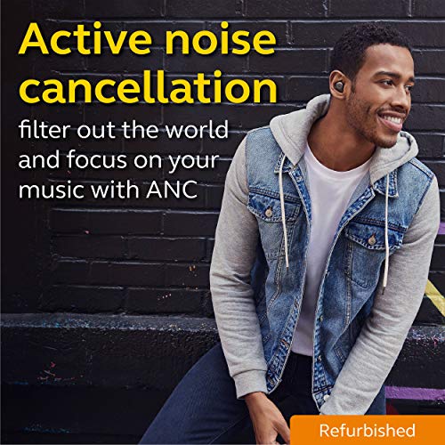 Jabra Elite 75t Titanium Black Voice Assistant Enabled True Wireless Earbuds with Charging Case (Renewed)