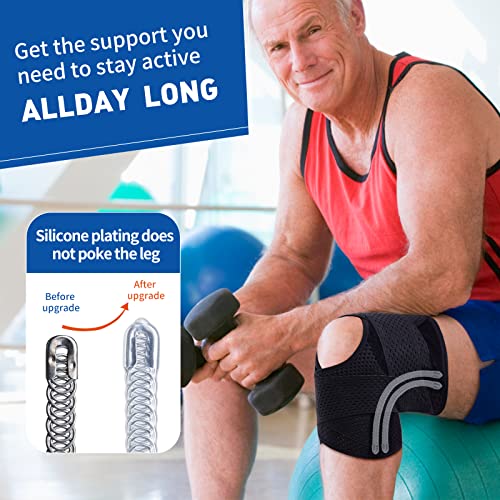 Galvaran Professional Knee Brace for Women & Men Breathable Knee Support with Side Stabilizers, Adjustable knee brace for ...