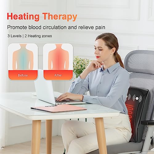 COMFIER Back Massager with Heat, Deep Tissue Shiatsu Neck and Back Massager for Pain Relief, Chair Use Massager Pillow wit...