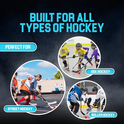 Premier Sports - 12-Pack All-Weather Street Hockey Balls – Durable, Low-Bounce, High-Visibility Balls with Reusable Storag...