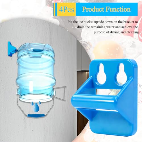 WFCYX 4 Pcs Multifunctional Ice Bucket Hanger Bracket, Ice Bucket Hook Holder, Fit for Saf-T-Ice Tote Drying Rack, W/Screw...