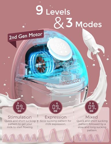 Momcozy Breast Pump Hands Free Mobile Style | M6, Wearable Breastfeeding Pump Ideal Rhythm for More Milk, DoubleFit Flange...