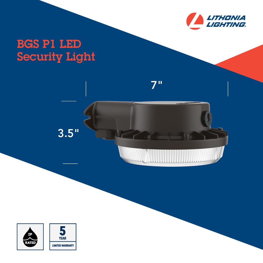 Lithonia Lighting Barnguard Led Barn Light  Dusk To Dawn Outdoor Lighting  4000K Cool White  Wall Or Pole Mountable Yard Light Fixture  120V  Aluminum  Dark Bronze