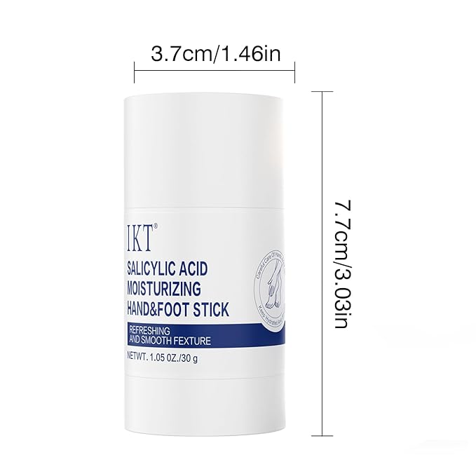 Foot Cream Stick for Dry Cracked Heels,Moisturizing Balm with Salicylic Acid & Olive Oil,Roll-On Repair Treatment for Rough Feet, Hands & Elbows,No Mess Foot Lotion Alternative,1.05 oz,2 pack