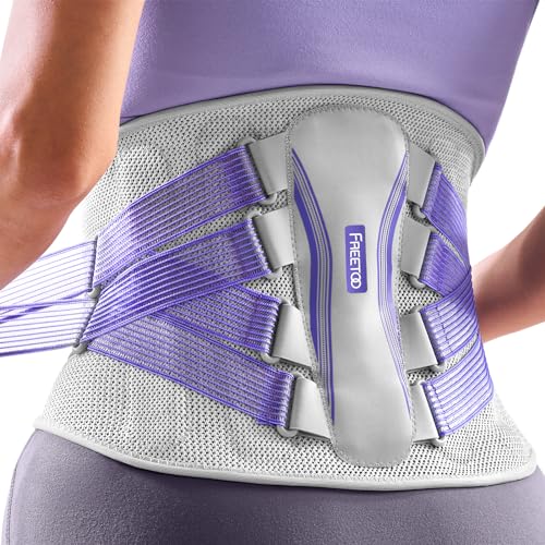 FREETOO Back Brace for Lower Back Pain Women with Bionic Support System, Adjustable Knitted Lumbar Support Belt, Breathabl...