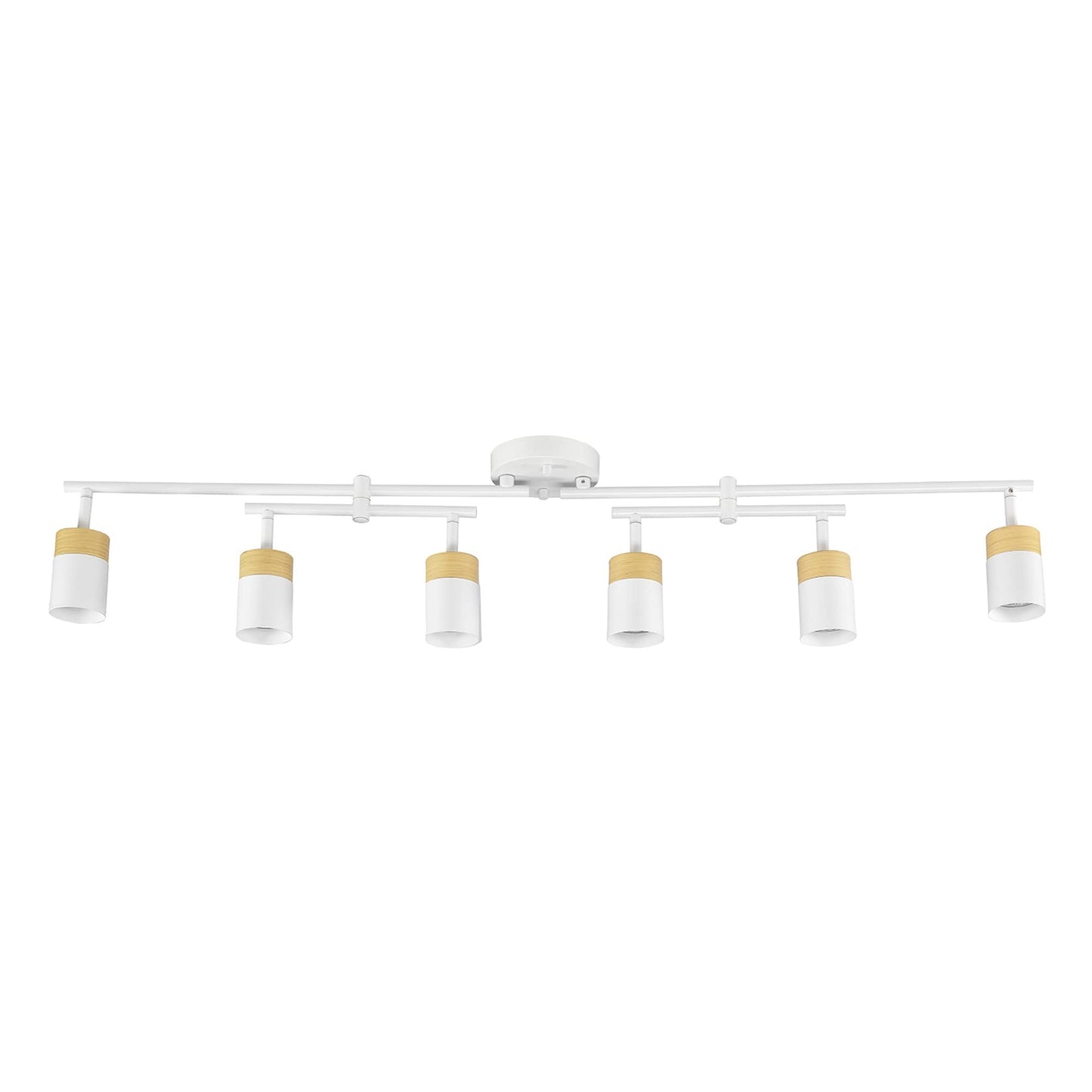 Globe Electric 64000055 42in 6-Light Track Lighting, Matte White, Metal, Pivot Shades, GU10 Sockets